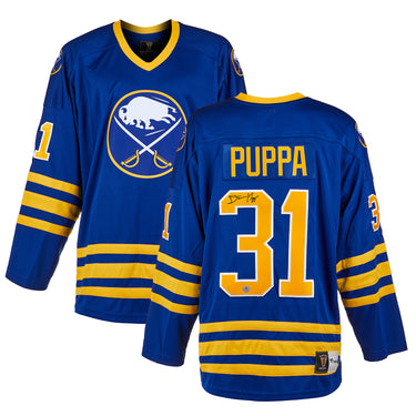 Daren Puppa Autographed Buffalo Sabres Throwback Breakaway Jersey