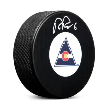 Rob Ramage Autographed Colorado Rockies Retro Logo Puck