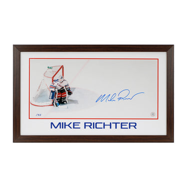 Mike Richter New York Rangers Prominent Signature 16x26 Frame #/35