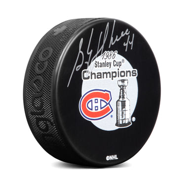 Stephane Richer Signed Montreal Canadiens 1986 Stanley Cup Champions Puck