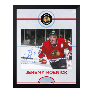 Jeremy Roenick Signed Chicago Blackhawks Graphic Rink 19x23 Frame