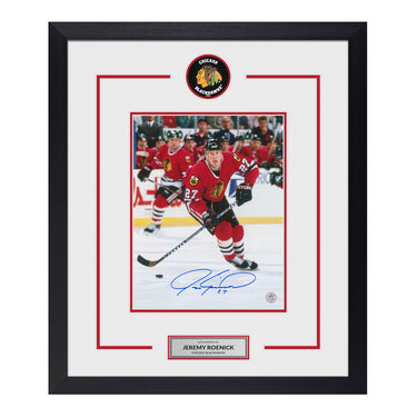 Jeremy Roenick Signed Chicago Blackhawks Puck Logo 23x27 Frame