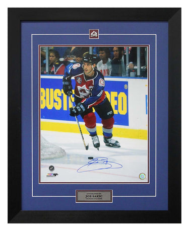 Joe Sakic Colorado Avalanche Autographed 1996 Cup Finals Action 26x32 Frame