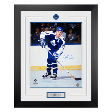 Borje Salming Signed Toronto Maple Leafs Classic Hockey 26x32 Frame