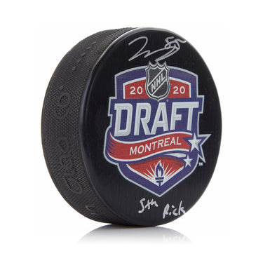 Jake Sanderson Signed 2020 NHL Entry Draft Puck with 5th Pick Note