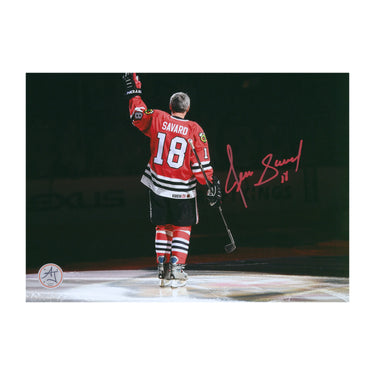 Denis Savard Signed Chicago Blackhawks Legend Spotlight 8x10 Photo