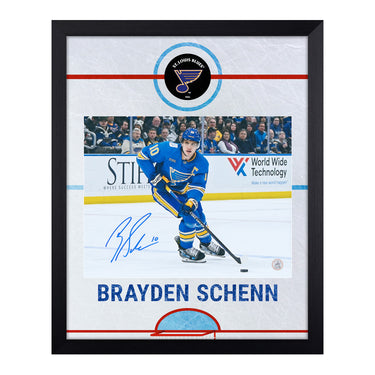 Brayden Schenn Autographed St Louis Blues Graphic Rink 19x23 Frame