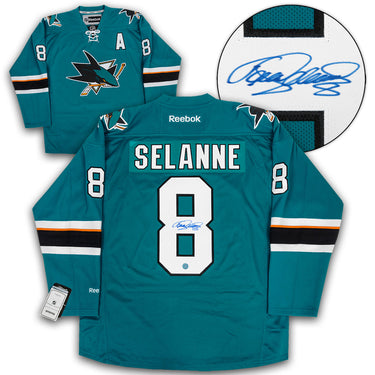 Teemu Selanne Autographed San Jose Sharks Vintage Reebok Jersey