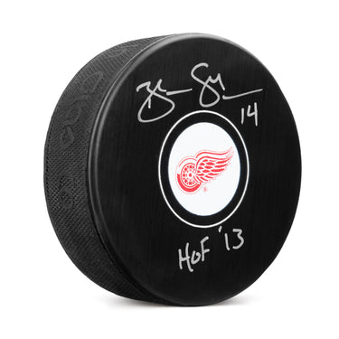 Brendan Shanahan Signed Detroit Red Wings Hockey Puck with HOF Note