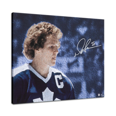 Darryl Sittler Autographed Toronto Hockey Profile 26x32 Art Canvas #/27
