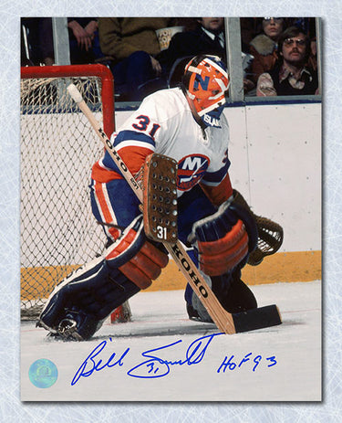 Billy Smith Signed New York Islanders Painted Mask 8x10 Photo