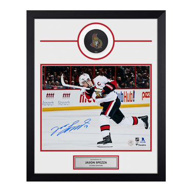 Jason Spezza Signed Ottawa Senators Puck Logo 19x23 Frame