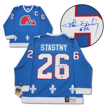 Peter Stastny Signed Quebec Nordiques Throwback Breakaway Jersey