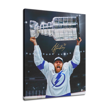 Steven Stamkos Signed Tampa Bay Hockey Champion 26x32 Art Canvas #/20