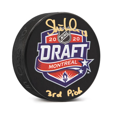 Tim Stutzle Signed 2020 NHL Entry Draft Puck with 3rd Pick Note