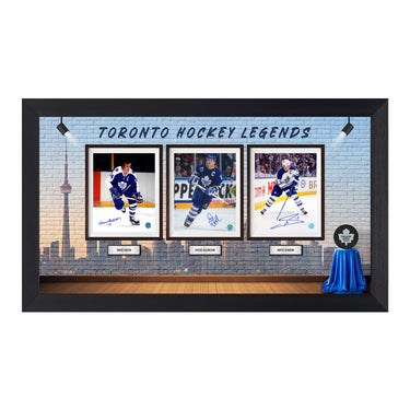 Toronto Maple Leafs Autographed Franchise Legends Skyline Museum 24x43 Frame