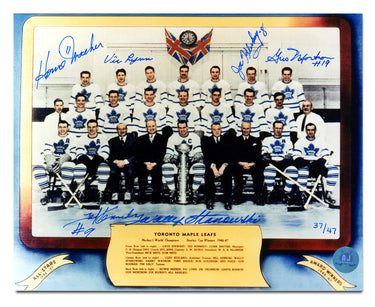 1947 Toronto Maple Leafs Stanley Cup Team Signed 8x10 Photo: 6 Autographs #/47