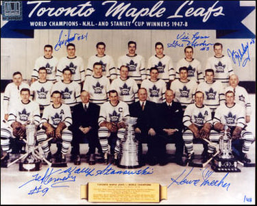 1948 Toronto Maple Leafs Stanley Cup Team Signed 8x10 Photo: 7 Autographs #/48