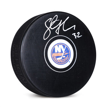 Steve Thomas Autographed New York Islanders Hockey Puck