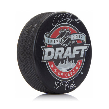 Owen Tippett Signed 2017 NHL Entry Draft Puck with 10th Pick Note