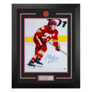 Matthew Tkachuk Autographed Calgary Flames Hockey 26x32 Frame