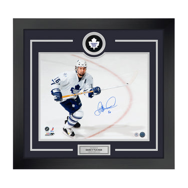 Darcy Tucker Autographed Toronto Maple Leafs Puck Logo 26x32 Frame