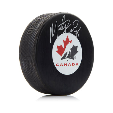 Marty Turco Autographed Team Canada Hockey Puck