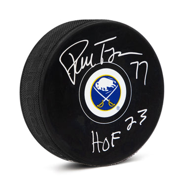 Pierre Turgeon Autographed Buffalo Sabres Hockey Puck with HOF Note