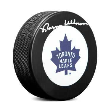 Norm Ullman Autographed Toronto Maple Leafs Retro Logo Vintage Puck