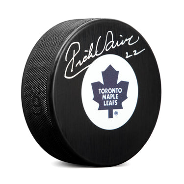 Rick Vaive Autographed Toronto Maple Leafs Retro Logo Puck