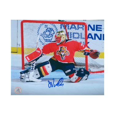 John Vanbiesbrouck Signed Florida Panthers Kick Save 8x10 Photo