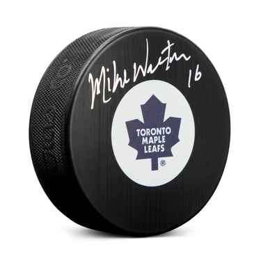 Mike Walton Autographed Toronto Maple Leafs Retro Logo Puck