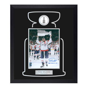 Tom Wilson Washington Capitals Signed & Inscribed Cup Champion 23x27 Frame