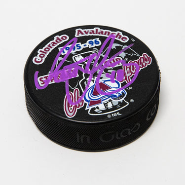 Scott Young Colorado Avalanche Autographed 1996 Stanley Cup Puck