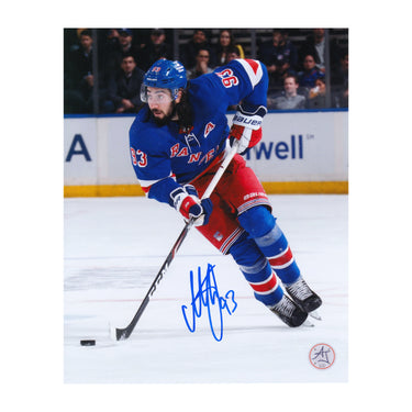 Mika Zibanejad Autographed New York Rangers Playmaker 8x10 Photo