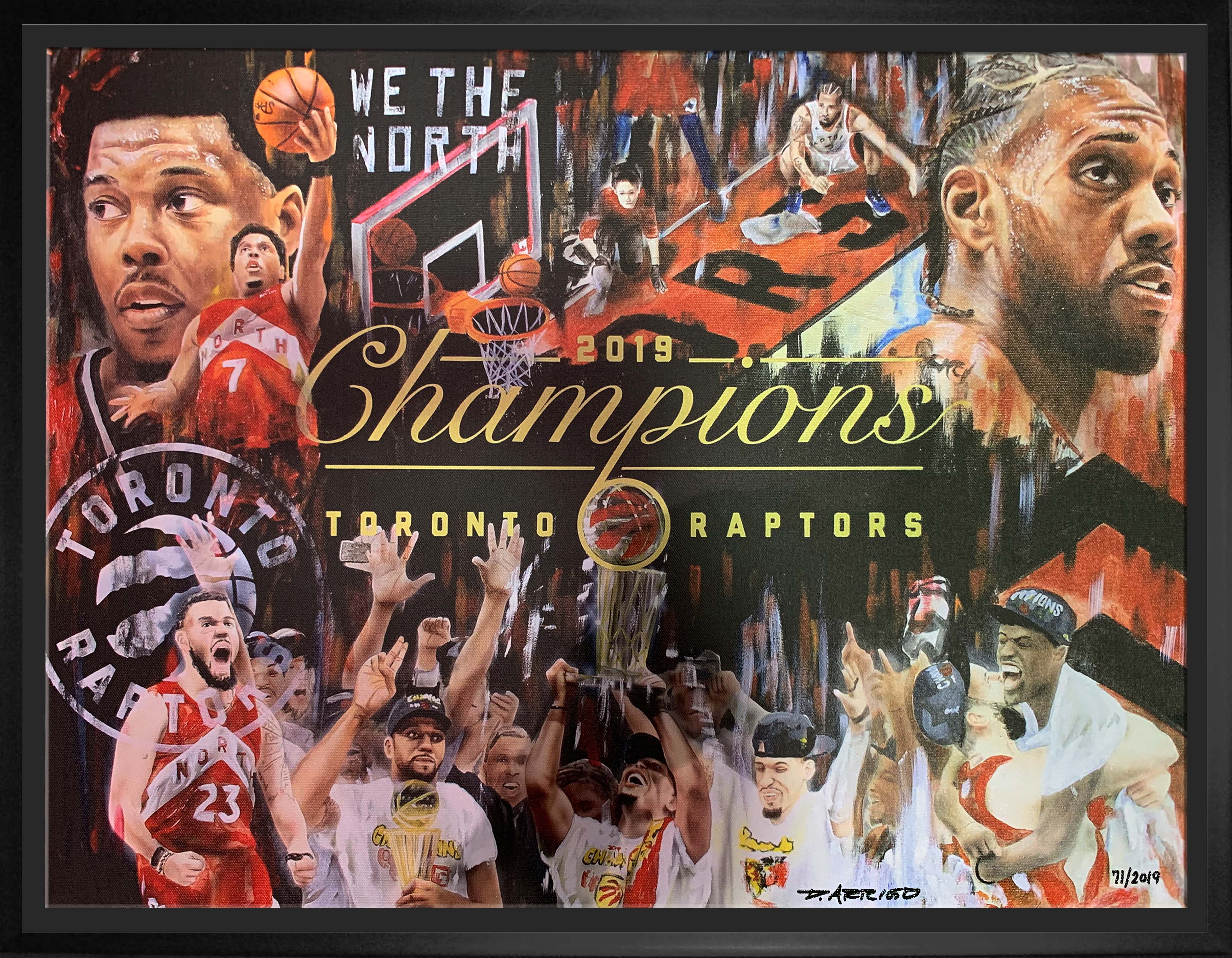 Toronto Raptors Framed Canvas 2019 Champs by Arrigo LE2019 - Frameworth Sports Canada 