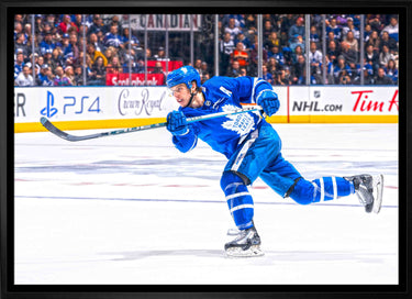 Mitch Marner Toronto Maple Leafs Framed 20x29 Shooting Canvas - Frameworth Sports Canada 