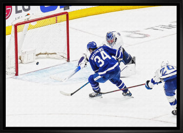 Auston Matthews Toronto Maple Leafs Framed 20x29 Scoring Canvas