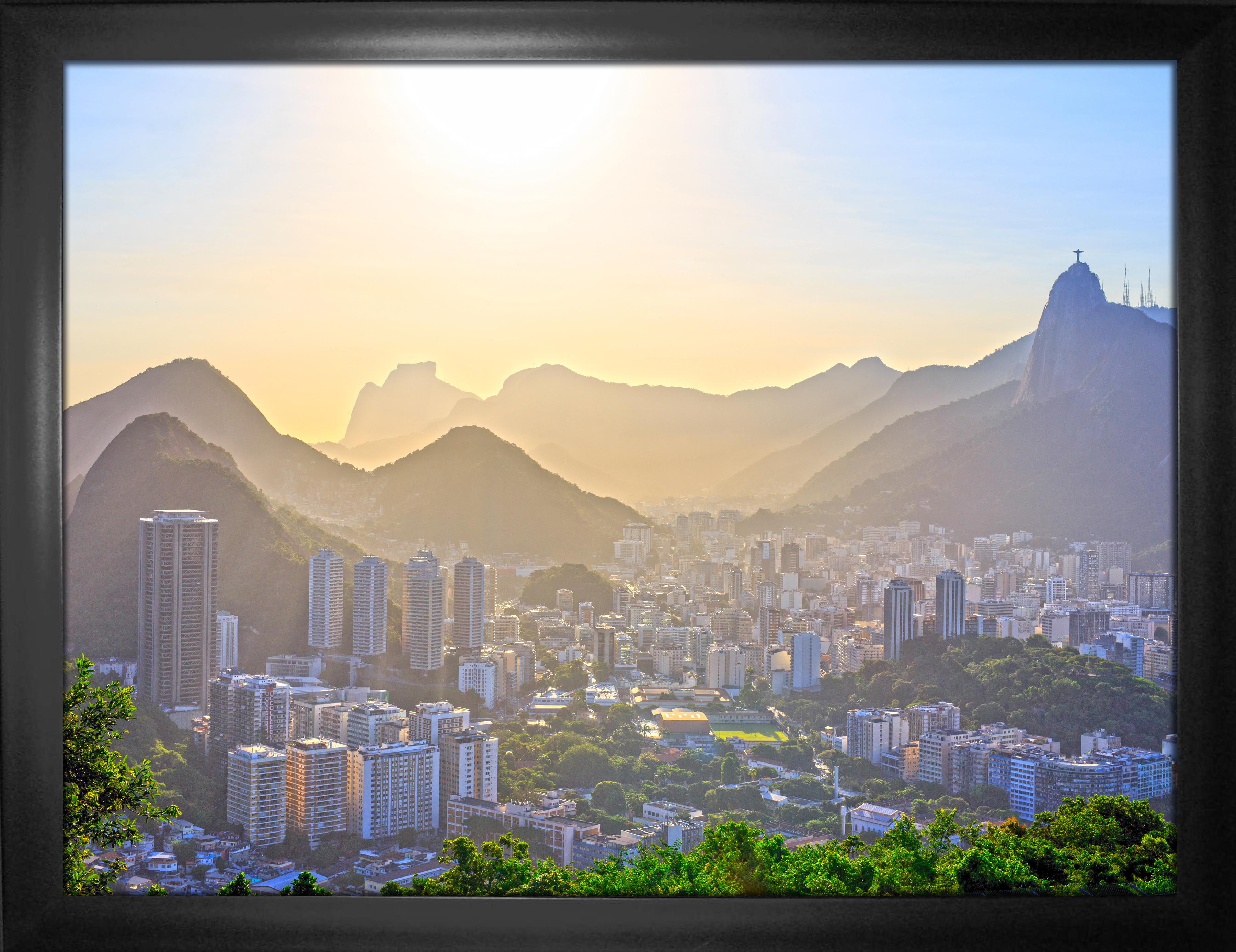 Rio De Janeiro, Brazil Framed 24x32 Cityscape Canvas