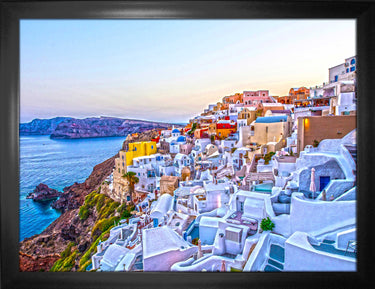 Santorini, Greece Framed 24x32 Oia Houses Canvas