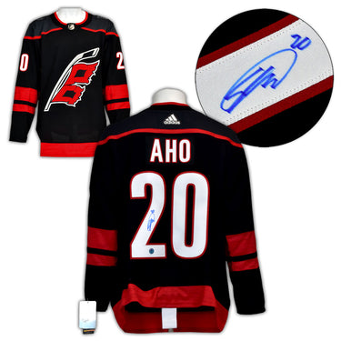 Sebastian Aho Carolina Hurricanes Signed Alt Black Adidas Jersey