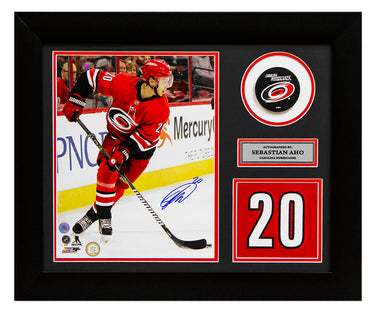 Sebastian Aho Carolina Hurricanes Signed 20x24 Number Frame