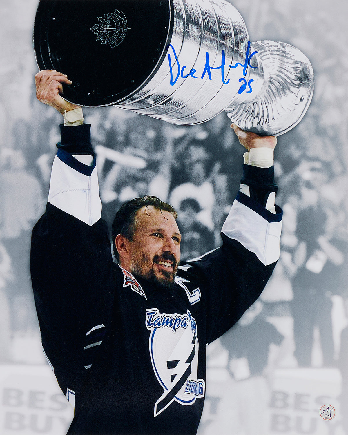 Dave Andreychuk Signed Tampa Bay Lightning Stanley Cup Isolation 16x20 Photo