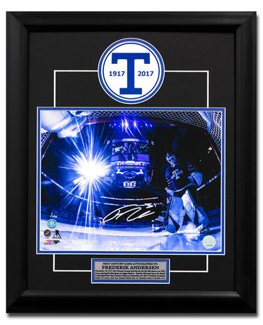 Frederik Andersen Toronto Arenas Signed Next Century Game 20x24 Frame /100