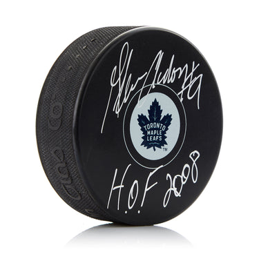 Glenn Anderson Toronto Maple Leafs Signed Hockey Puck with HOF Note