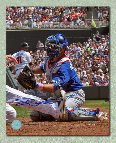 JP Arencibia Toronto Blue Jays Autographed Blocking Home Plate 8x10 Photo