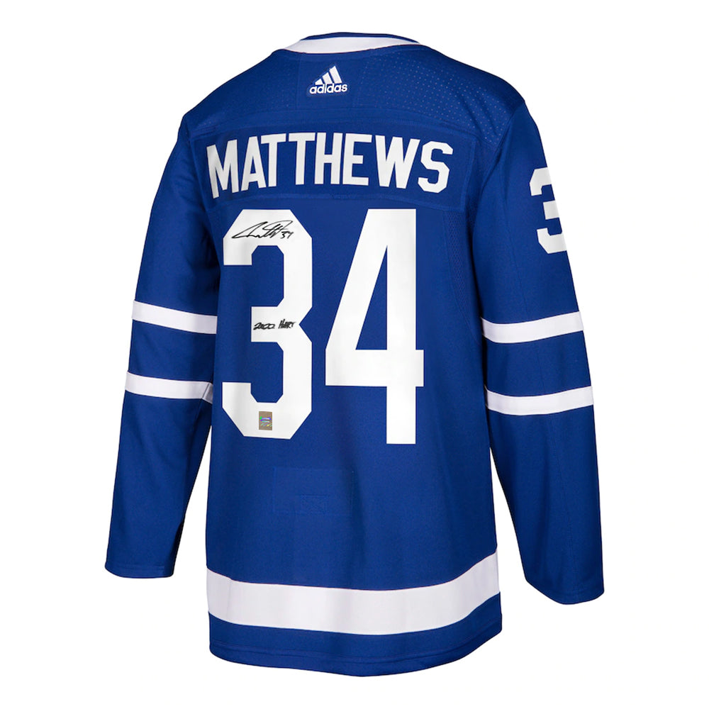 Auston Matthews Signed Toronto Maple Leafs Adidas Pro Home Jersey with "2022 HART" Inscription