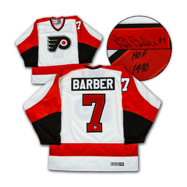 Bill Barber Philadelphia Flyers Signed White Vintage CCM Jersey