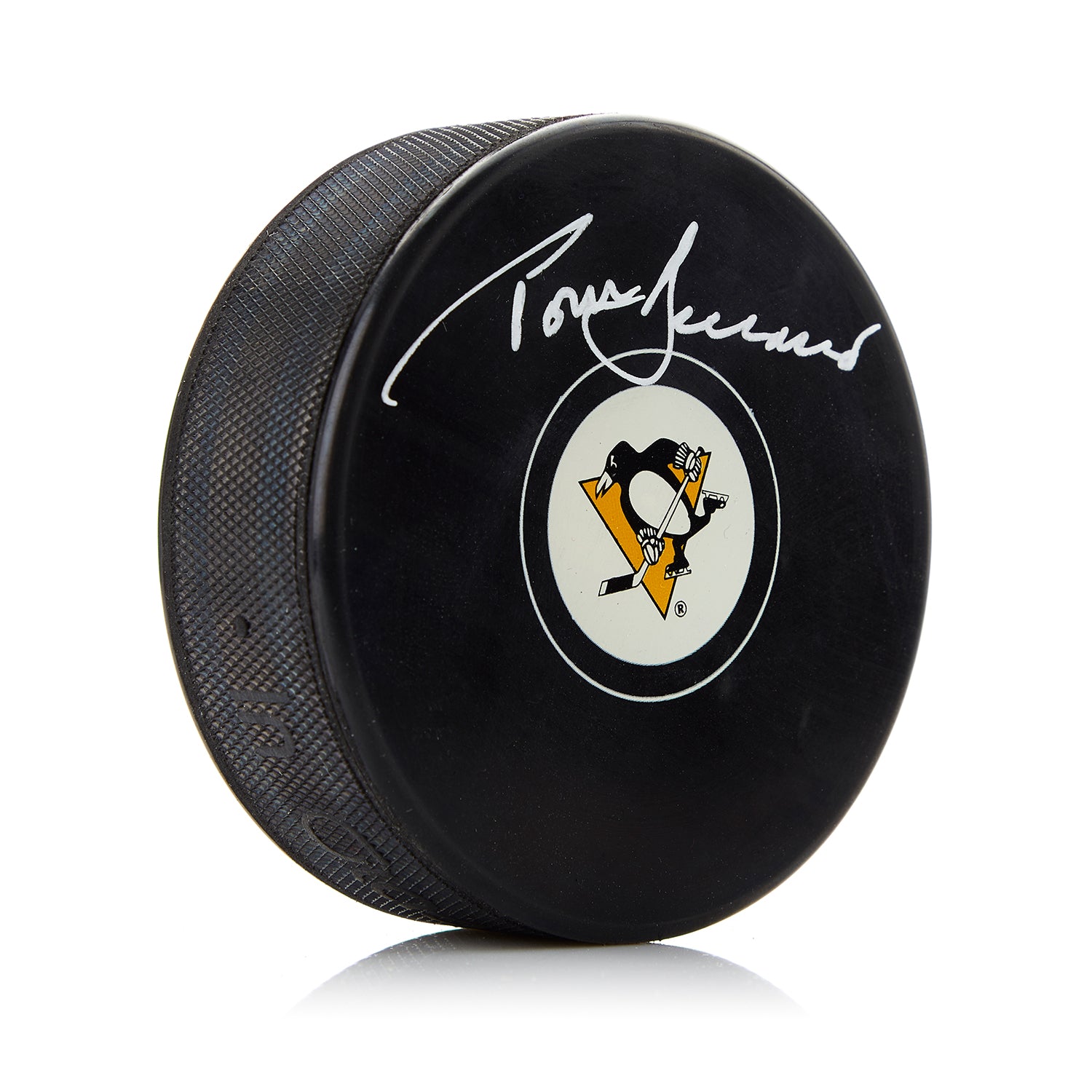 Tom Barrasso Pittsburgh Penguins Autographed Hockey Puck