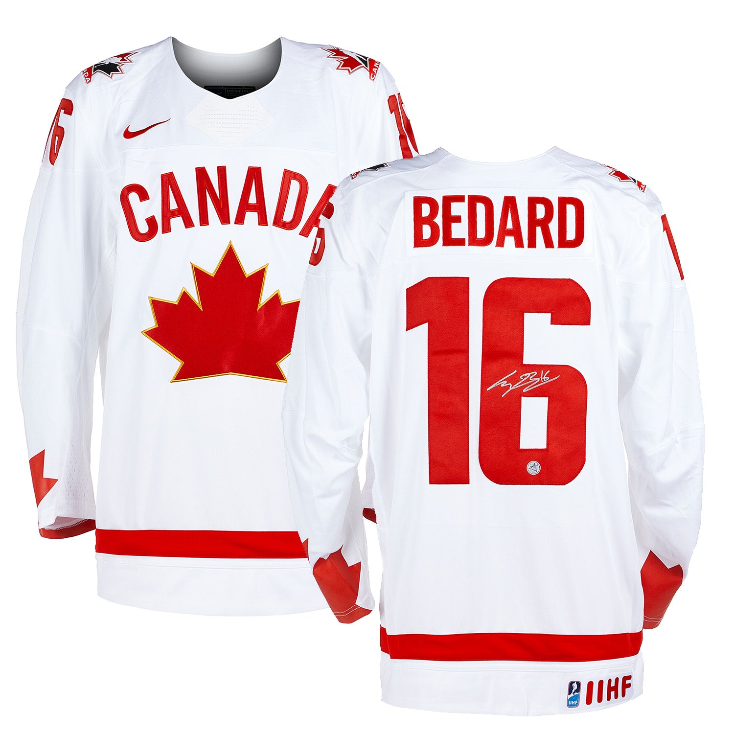 Connor Bedard Signed Team Canada 2023 World Jr Heritage Nike Jersey